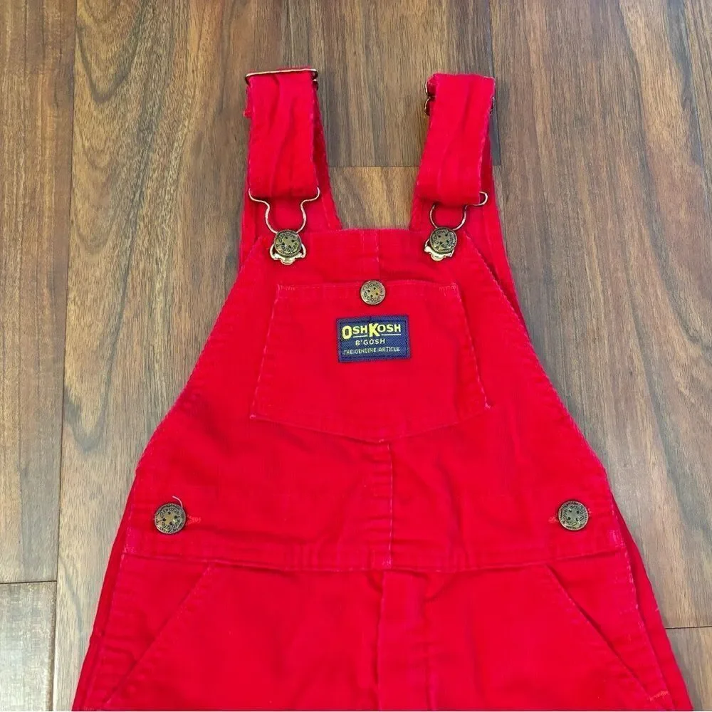 Osh Kosh B’Gosh Vintage red corduroy overalls